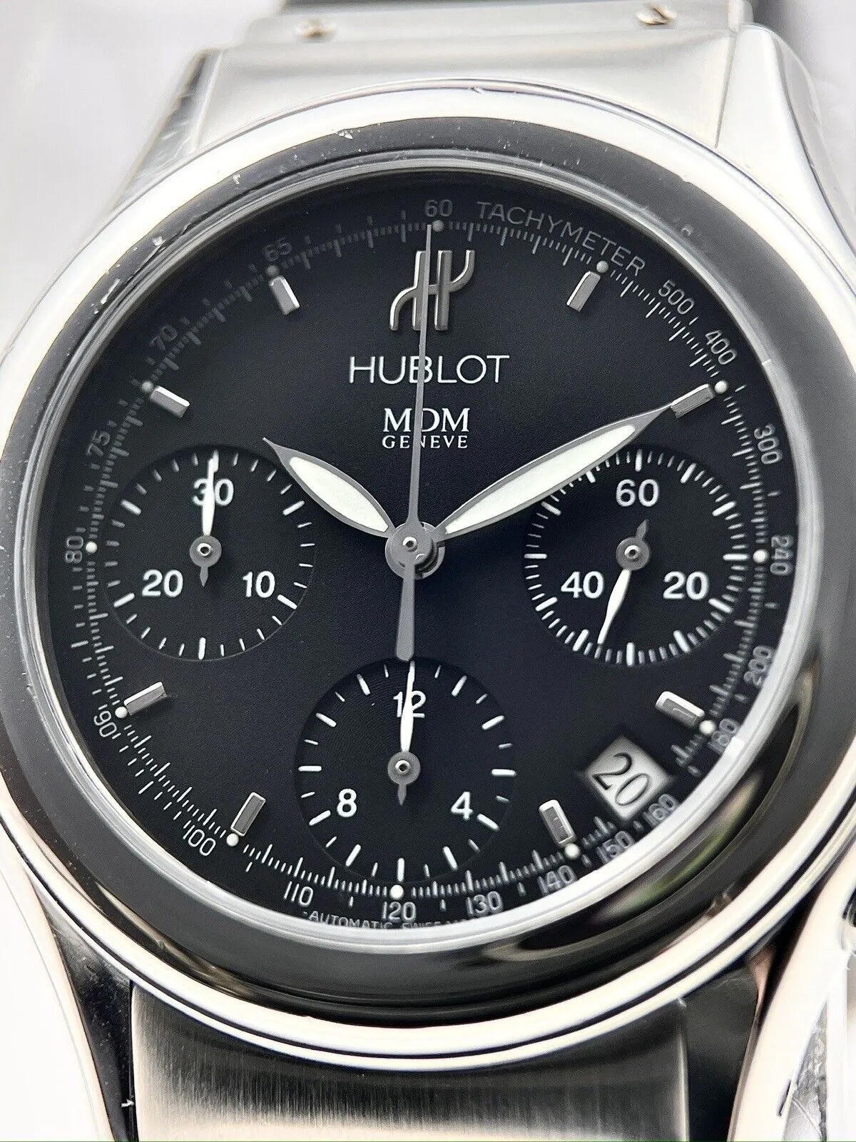 Hublot Elegant MDM Chronograph Ref-1810.1 Automatic Steel 40mm Black Dial B&Ps