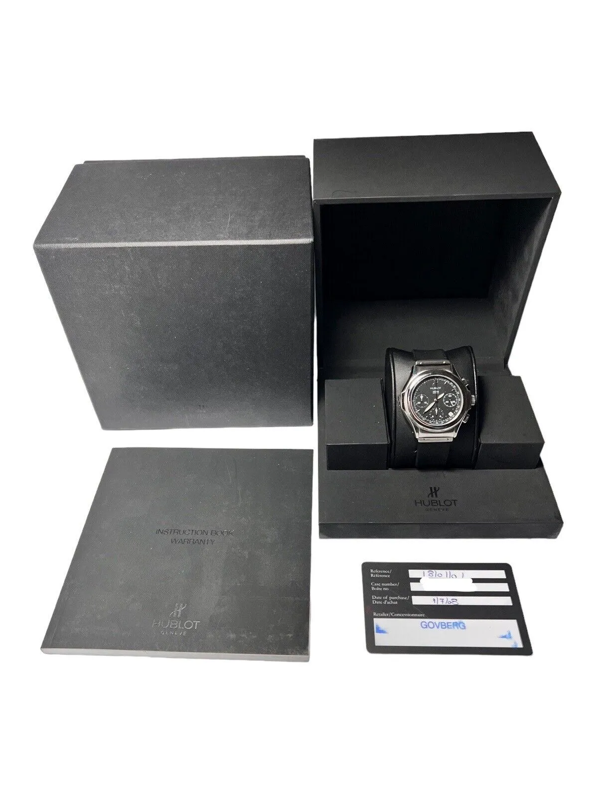 Hublot Elegant MDM Chronograph Ref-1810.1 Automatic Steel 40mm Black Dial B&Ps