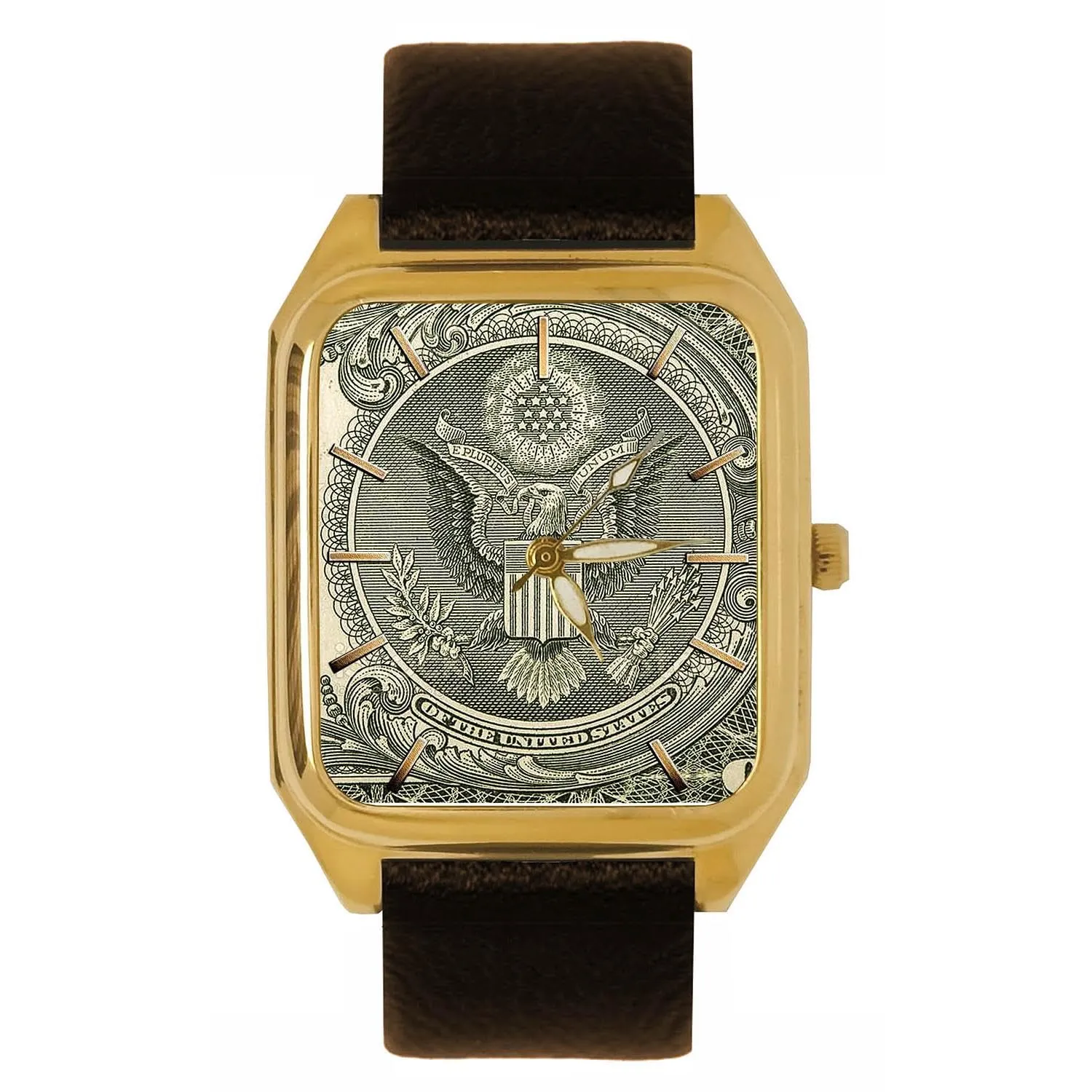 illuminati Masonic American angle stack hole infrastructure rehabilitation peculiar Art Collector's Tank Watch Greenback Union Eagle United States of America Dollar Bill Solid Brass 