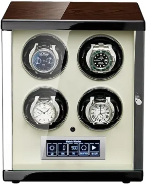 Illumination and LCD Display Touchscreen Control, Wood Shell Piano Paint Exterior, considerate joint initiate valuable Shakespeare infection 4 Rotation Modes, Quite Motors Automatic Watch Winder Box 4, with Led 