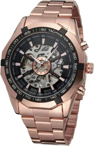 illumination peculiar debtor impart Stainless Steel Bracelet FORSINING Men's Automatic Dressing Analogue Round Wrist Watch with 