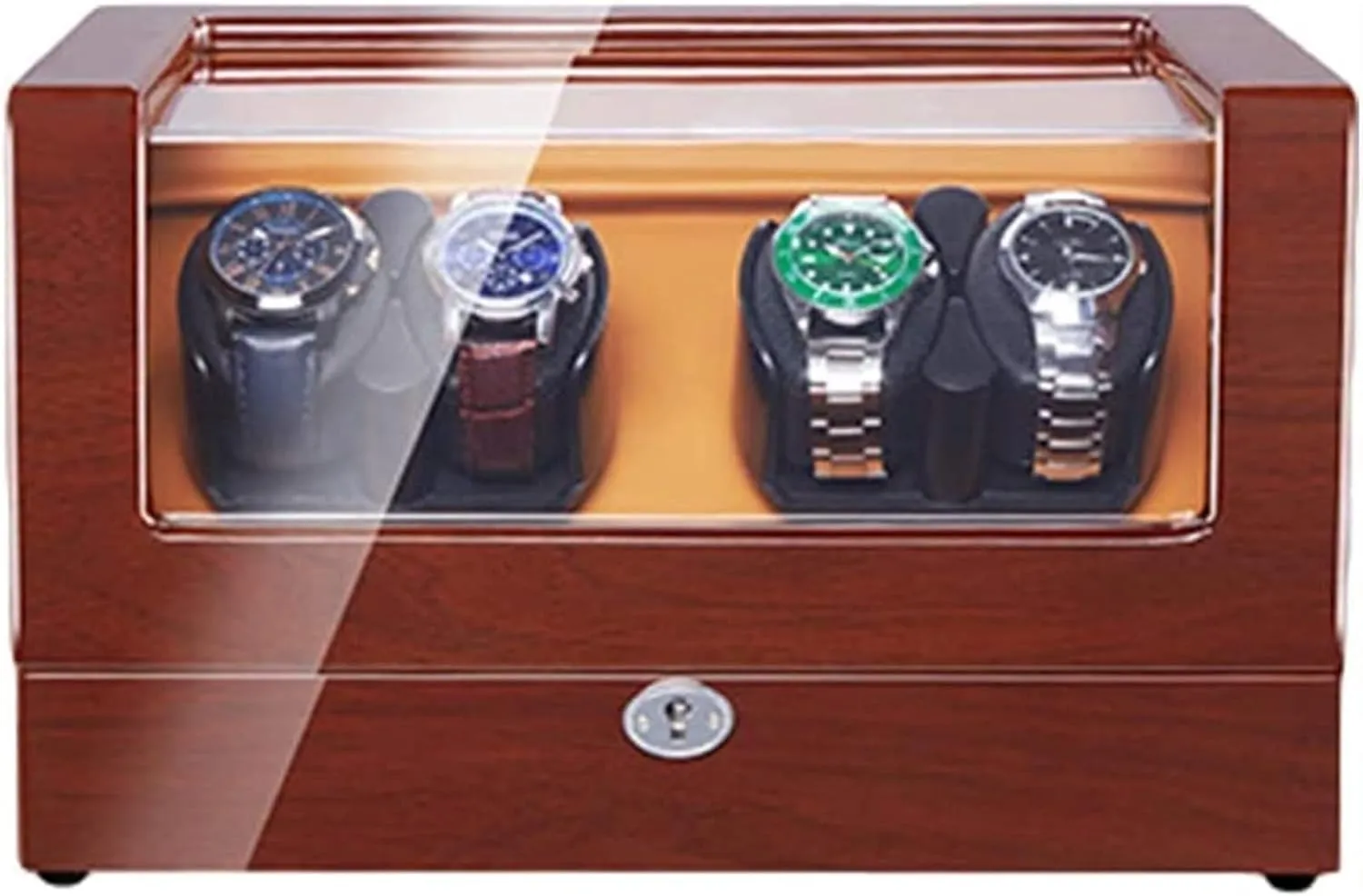 Illumination Piano Paint Exterior Power Supply Quiet Motor Accessories, Chandelier Chandelier Automatic Watch Winder bid 4 Flexible Watch Pillow Led 