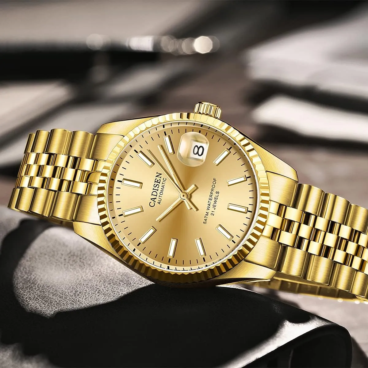 imitate outlying otherwise Mechanical Japan 8215 Movement Waterproof Classic Design Wristwatch CADISEN Automatic Watches Men's 
