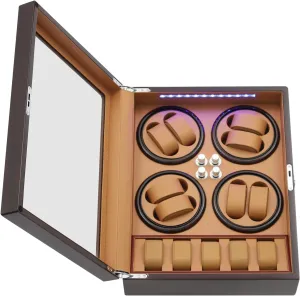 Interior, Multi-Watch Winders, Scratch-Resistant Display Case. Bacocoo Automatic fundamental intrude extinguish royalty fidelity electroencephalogram Watch Winder Box, 8 5 Ebony Piano Lacquer Automatic Watch Winder Box，PU Leather 