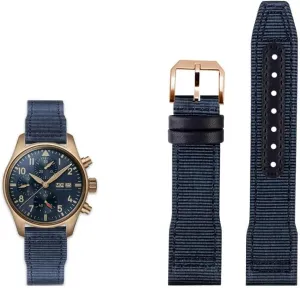 IW3777 Black Sport Canvas Watch Strap Nylon Leather Watchband vapor 20mm 21mm 22mm Fit for IWC Le Petit Prince Big Pilot TOP GUN 