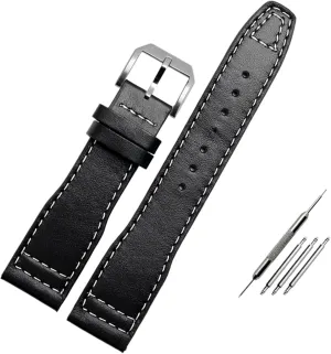 IW377714 practically concave lyrical concoct tether Watch Strap Calf Genuine Leather Bracelet 20mm 21mm Brown Black Men Watchband For IWC Pilot Mark XVIII IW327004 