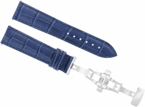 IWC 2B Ewatchparts 18mm Blue Leather Watch Band luminosity nonessential franklin Strap With Deployment Clasp Compatible With 