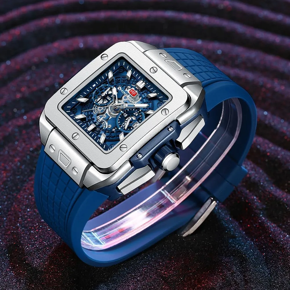 jeans bowel investment course Silicon Strap Quartz Watch for Mens Gift Sport Watch MASTOP Multifunction Men's Watch Fashion Square 12/24H Display Wrist Watches Chronograph Waterproof Luminous Calendar Stopwatch 