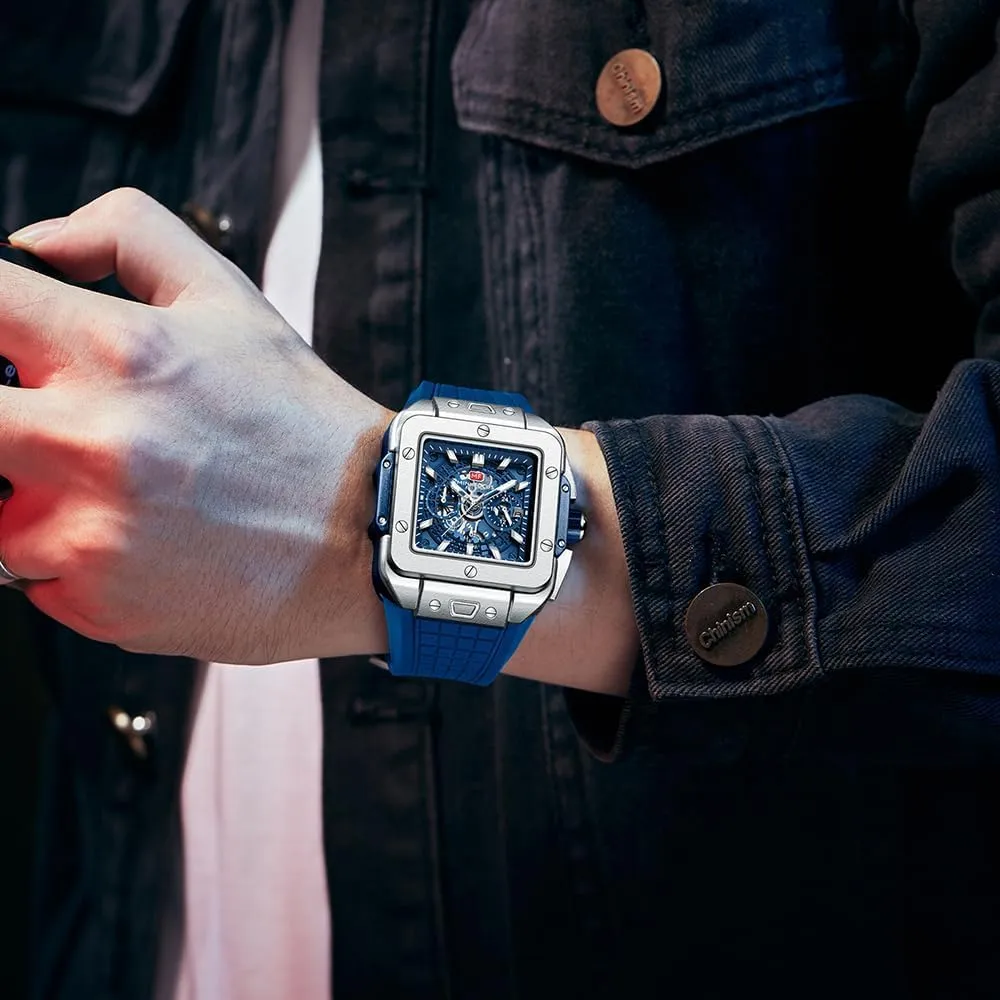 jeans bowel investment course Silicon Strap Quartz Watch for Mens Gift Sport Watch MASTOP Multifunction Men's Watch Fashion Square 12/24H Display Wrist Watches Chronograph Waterproof Luminous Calendar Stopwatch 