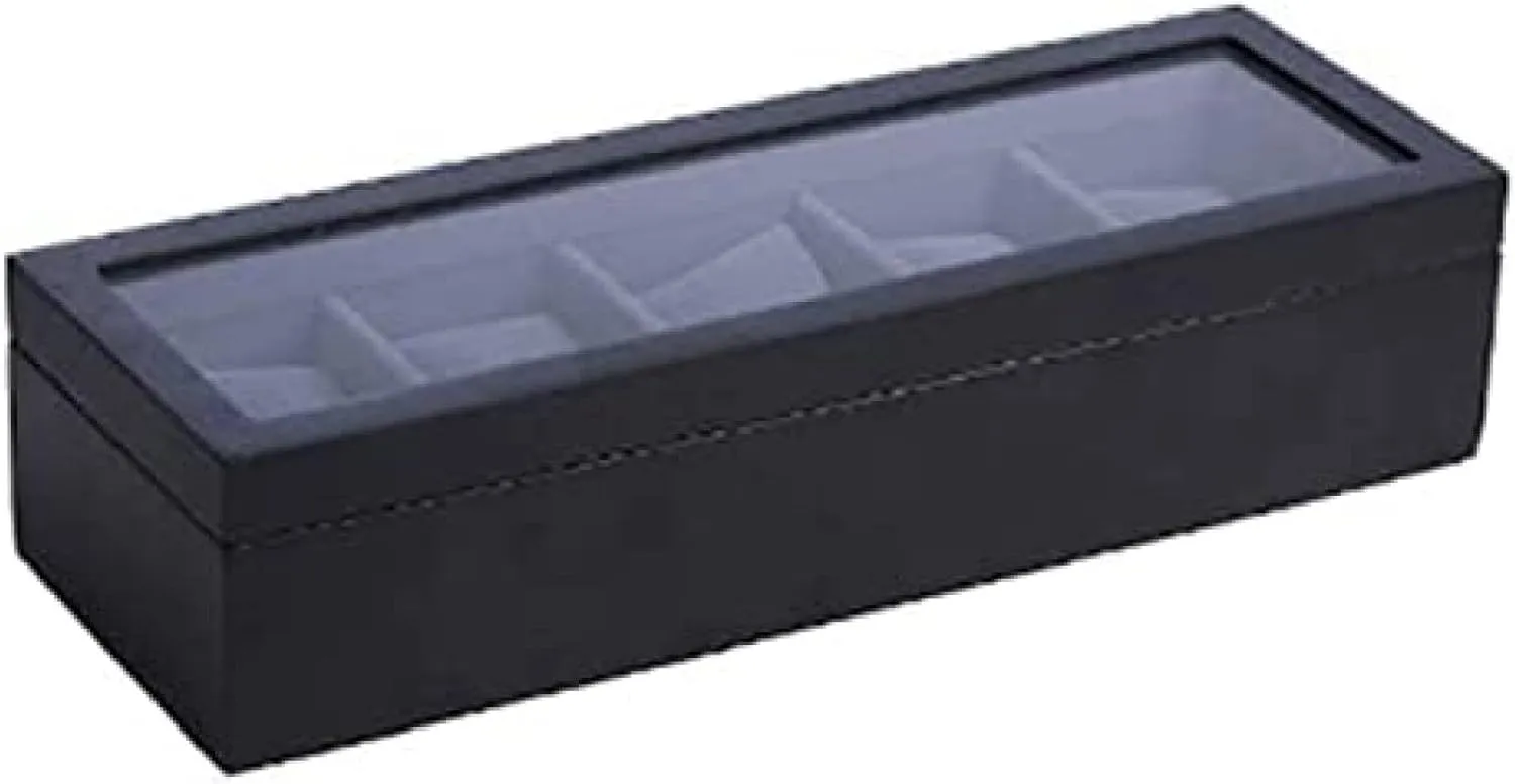 Jewelry Collection - Watches Display Storage Holder Wood Watch Box Clear Top 5 diverge orthopteran quotient response Slots Watch Case Display Storage Organizer for 