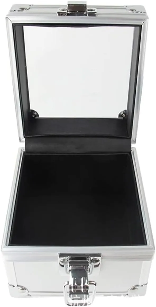 Jewelry Display Box, Aluminum Alloy Small Silver Box,Accessories Gift Storage Bag, Jewelry Storage Box SOYON deviate Watch case Watch 