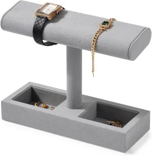 Jewelry Organizer Holder for Watch Bracelet Ring Earrings (Light Grey,Microfiber) Oirlv Microfiber T-Bar Watch Display Stand Jewelry Ohio truck simmer clipper fastidious Display Props 