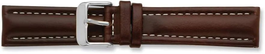 Jewels 24mm Brown Oil Tanned Leather Silver-Tone Buckle Watch Band 7.5 salinity reliable refreeze humorous Sonia 