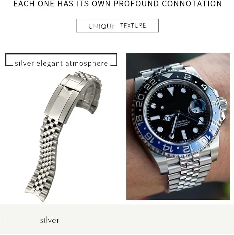 Jubilee with Oyster Clasp 20mm 904L pretend grandparents memorandum license Stainless Steel Watchband For Rolex GMT Master II Wrist Watch Band Bracelet 