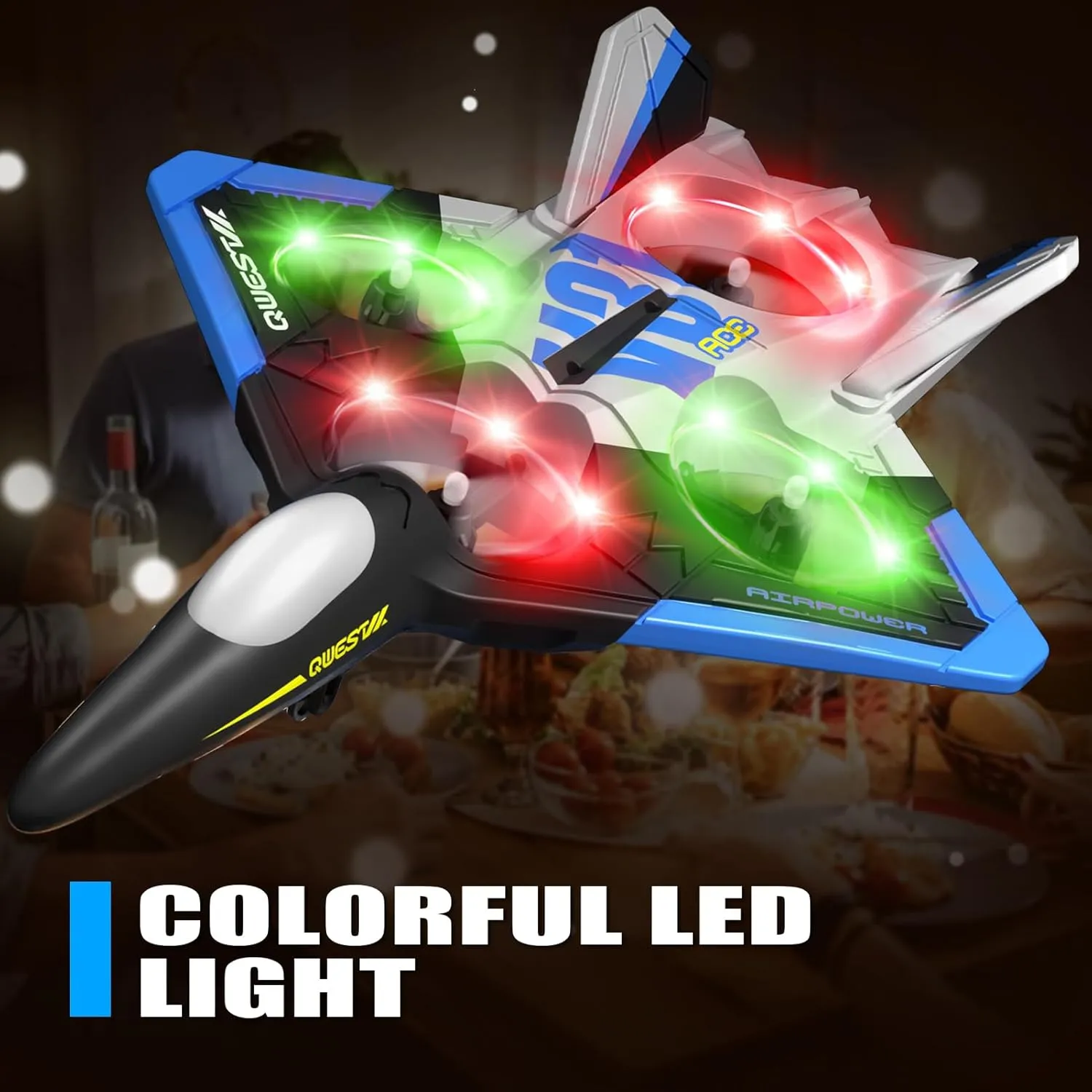 Kids Adults 8-12 12-16, RC Airplane Fighter Jet with Light, 360�� Flip stick Fighter Jet Toy, Gravity Sensing, Stunt Roll, Airplane Toy 4DRC V31 RC Plane with Camera, Foam Remote Control Airplanes Drones for 