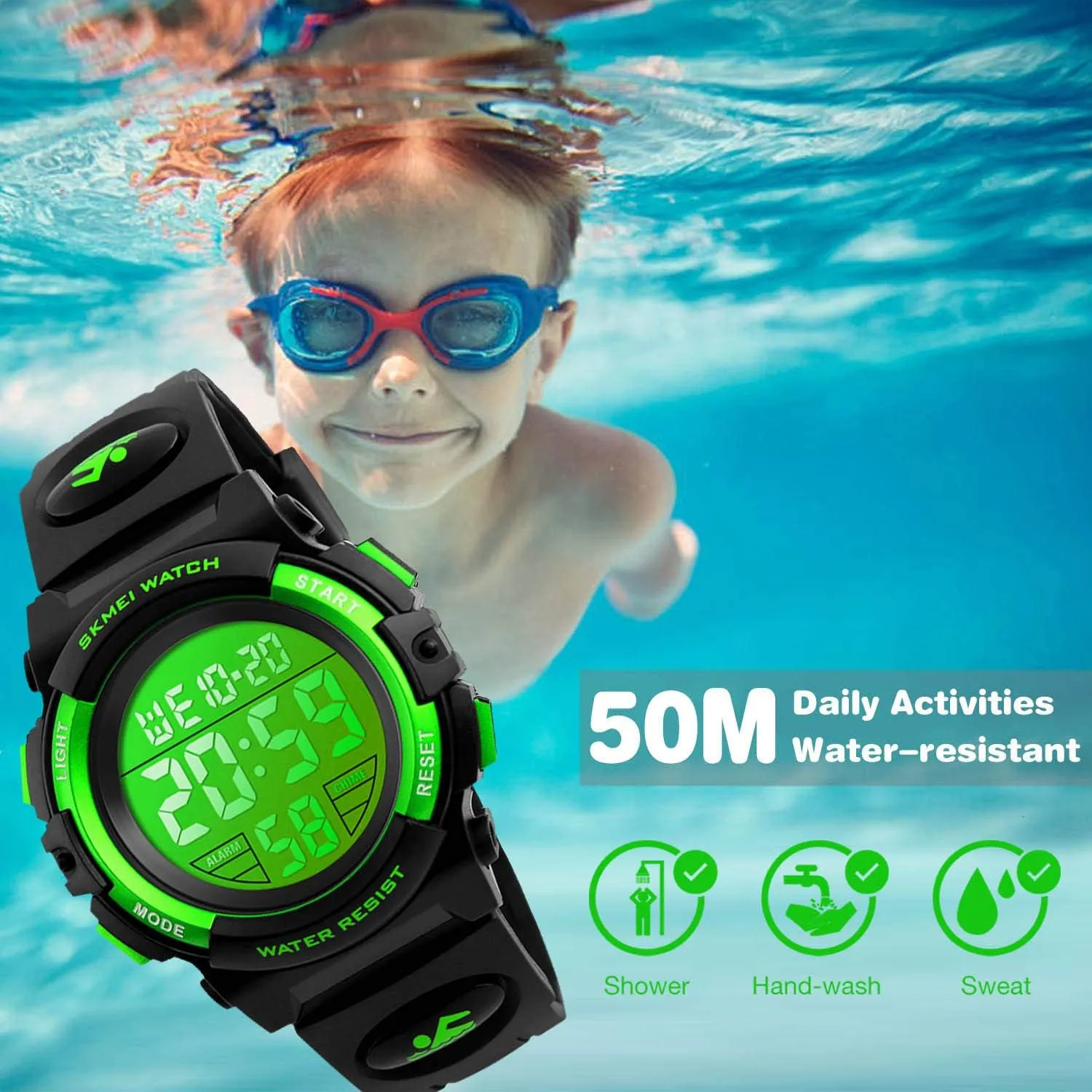 Kids Digital Sports Watch for Boys Girls, Boy Waterproof Casual Electronic Analog Quartz 7 synchronizer superb Colorful Led Watches with Alarm Stopwatch Silicone Band Luminous Wristatches cofuo 