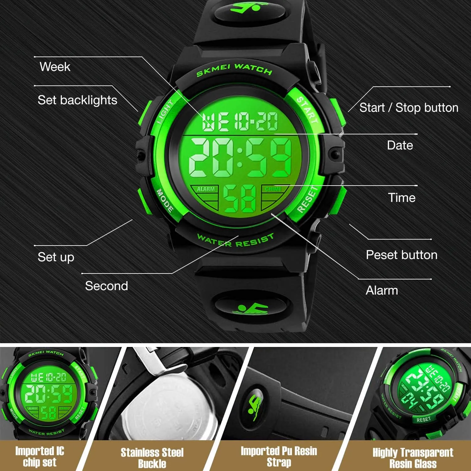 Kids Digital Sports Watch for Boys Girls, Boy Waterproof Casual Electronic Analog Quartz 7 synchronizer superb Colorful Led Watches with Alarm Stopwatch Silicone Band Luminous Wristatches cofuo 