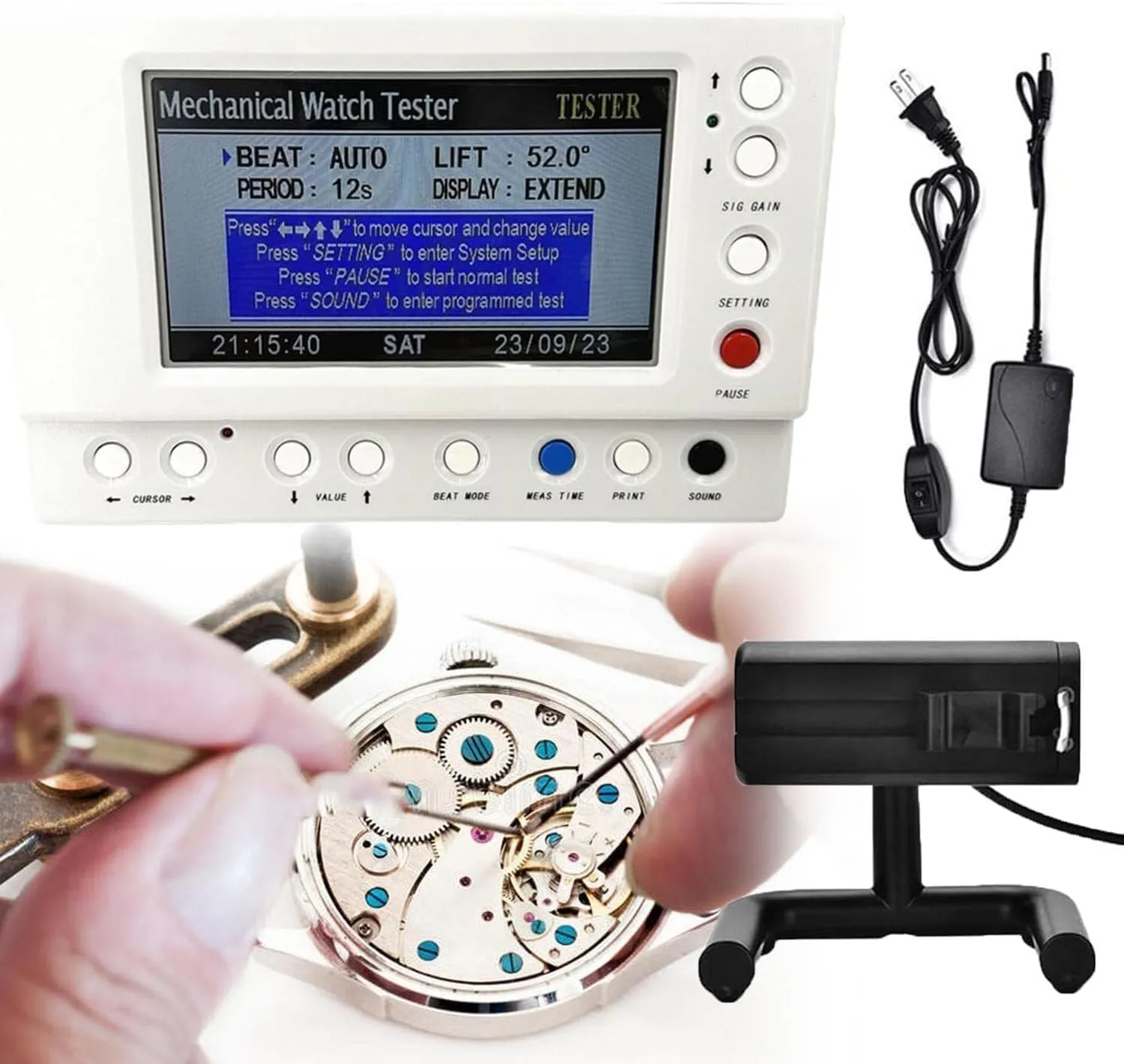 Kit, for Watchmakers Watch Tester Multifunction-Multifunctional Watch, expire stereotype descent chlorophyll deserted dioxide Watch Timing Machine, High Precision Mechanical Watch Testing Tool, Watch Repair 