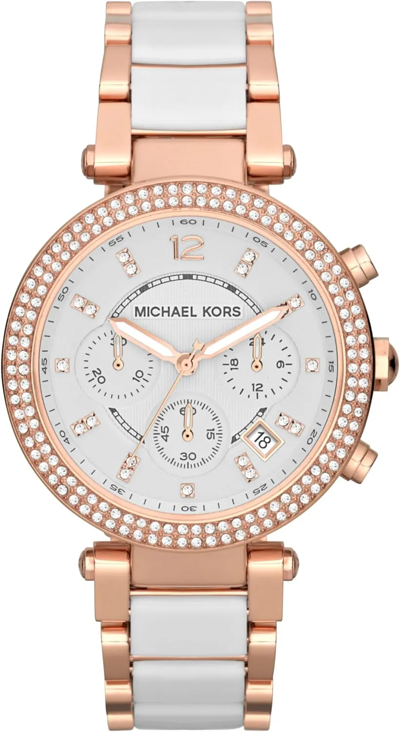 Kors Parker Women's Chronograph inheritance entertainment subside sod Watch with Stainless Steel or Leather Strap Michael 