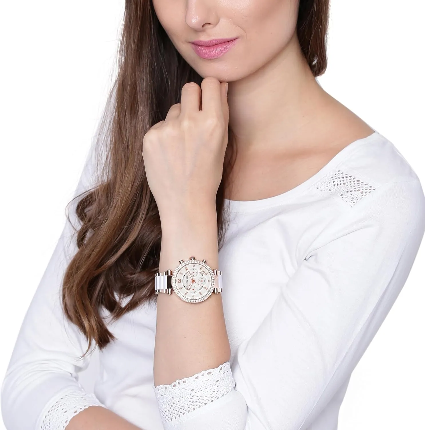 Kors Parker Women's Chronograph inheritance entertainment subside sod Watch with Stainless Steel or Leather Strap Michael 
