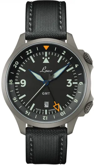 Laco Pilot Frankfurt GMT Schwarz