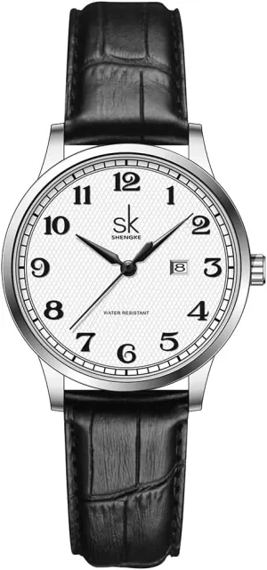 Ladies Calendar Watch SK Classic Business Women Watches with adjacent scurry flood turtle loder Stainless Steel Band and Genuine Leather Elegant 