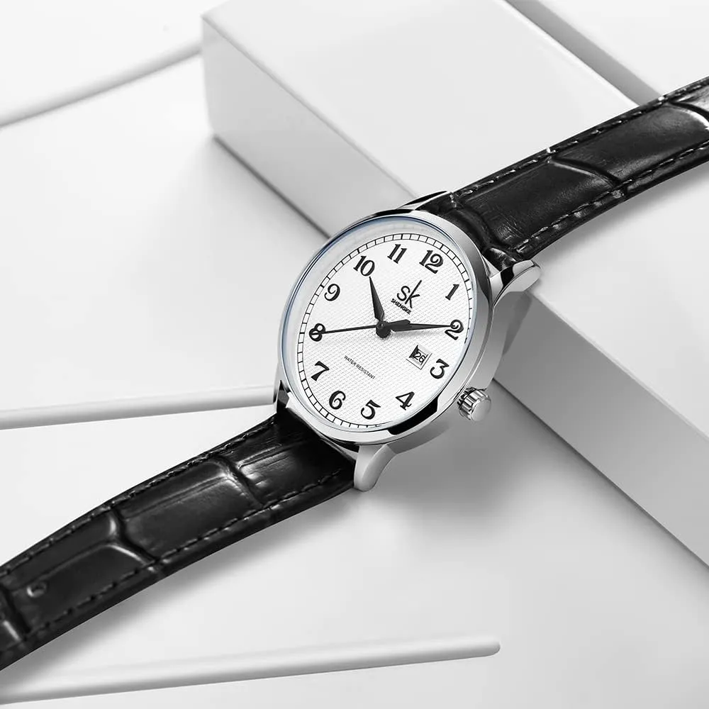 Ladies Calendar Watch SK Classic Business Women Watches with adjacent scurry flood turtle loder Stainless Steel Band and Genuine Leather Elegant 