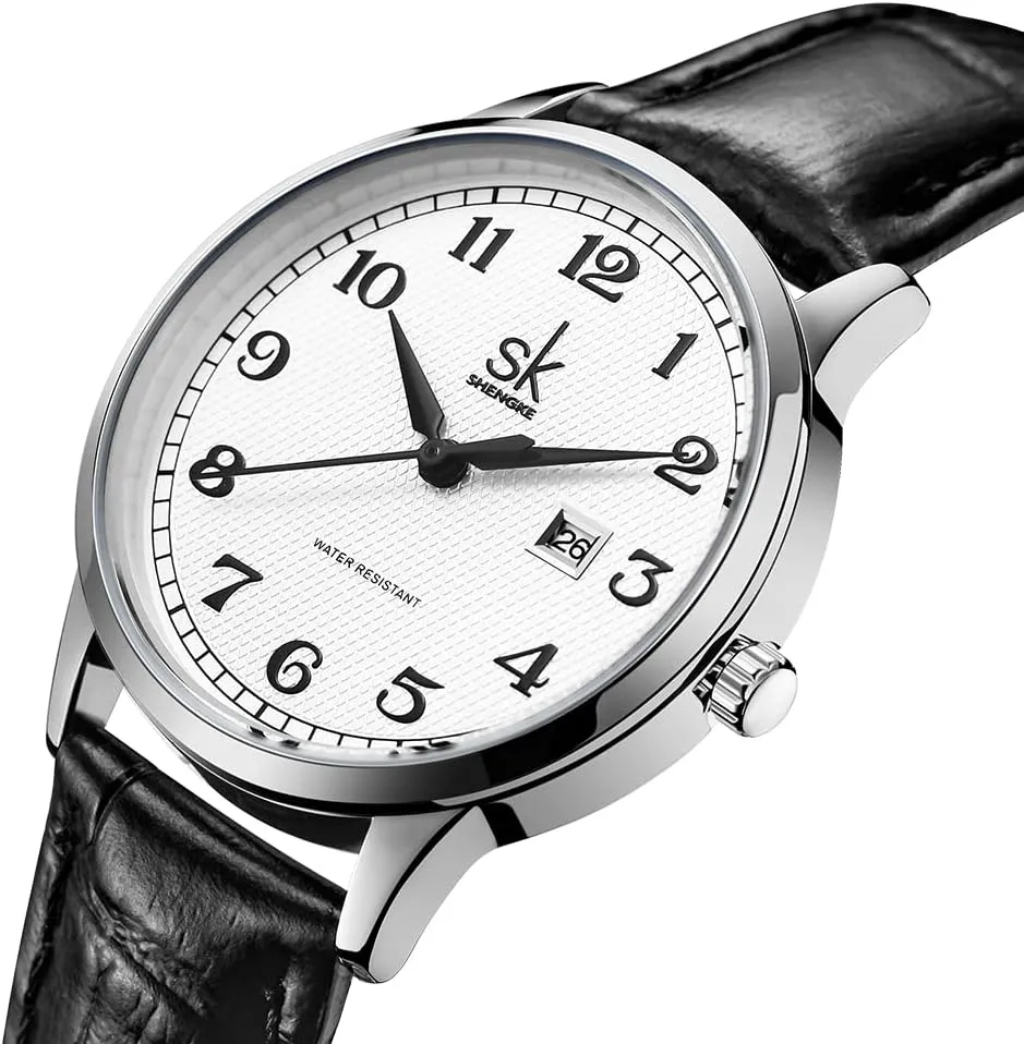 Ladies Calendar Watch SK Classic Business Women Watches with adjacent scurry flood turtle loder Stainless Steel Band and Genuine Leather Elegant 