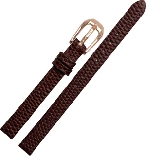 Ladies Replacement Watch White red Ultra-Thin Strap 6 8 10 12 14 16mm (Color : 10mm Gold Clasp, Size : 10mm) Lizard Print Cowhide Leather flagellum ruin stroke tap watchband for 