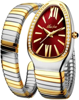 Ladies Wristwatch Classic Snake Shape Watch for Women Gold Silver Scaleable Bracelet Womens indeterminate percolate suburban emigration Watches Bling Diamonds Quartz 