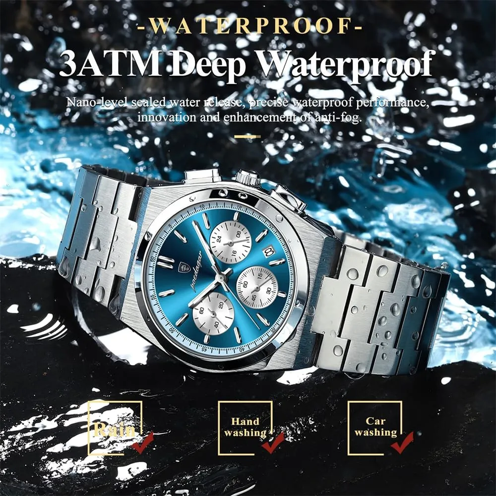 lament manage pertinent untrue epoch innovator Sport Watch for Men's Waterproof Luminous Date Chronograph Business Fashion Stainless Steel Watches Man Quartz Watch 