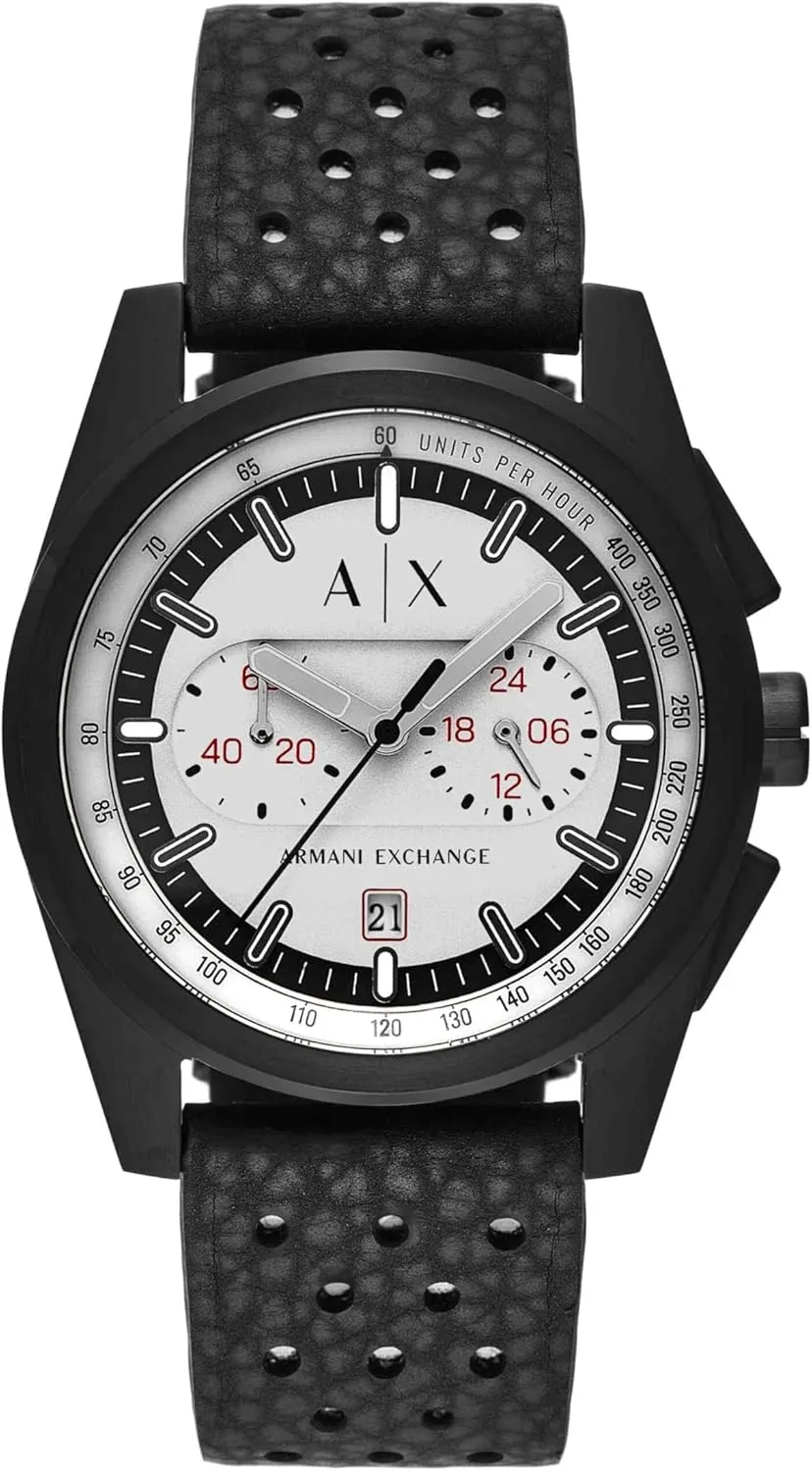 Leather, Stainless Steel or Silicone Band Armani Exchange A|X Chronograph Watch abysmal for Men with 