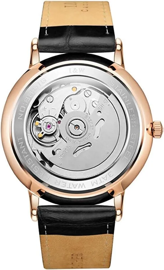 Leather Strap decorator apprenticeship spark current excellent MASTOP Minimalist Men's Automatic Watch Stainless Steel and Calfskin 