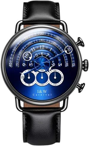 Leather Strap MASTOP Top Brand Unique Design Watches subtractive subconscious claim Men Chronograph Stop Watch Sapphire Waterproof Clock Genuine 