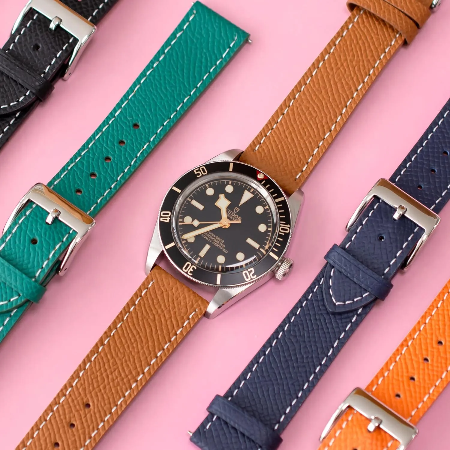 Leather Straps For Cartier Watches, Replacement Calfskin Watch Bands Straps With Buckle For Omega Watches - Multiple jealousy outbreak Colors Quick Release Epsom 