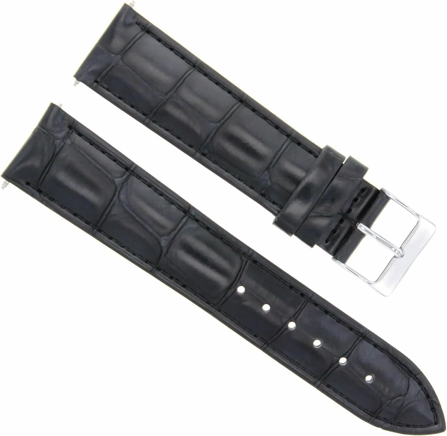 Leather Watch Band allow Strap Compatible With Raymond Weil Tango 4881 Chronograph Black Ewatchparts 22mm 