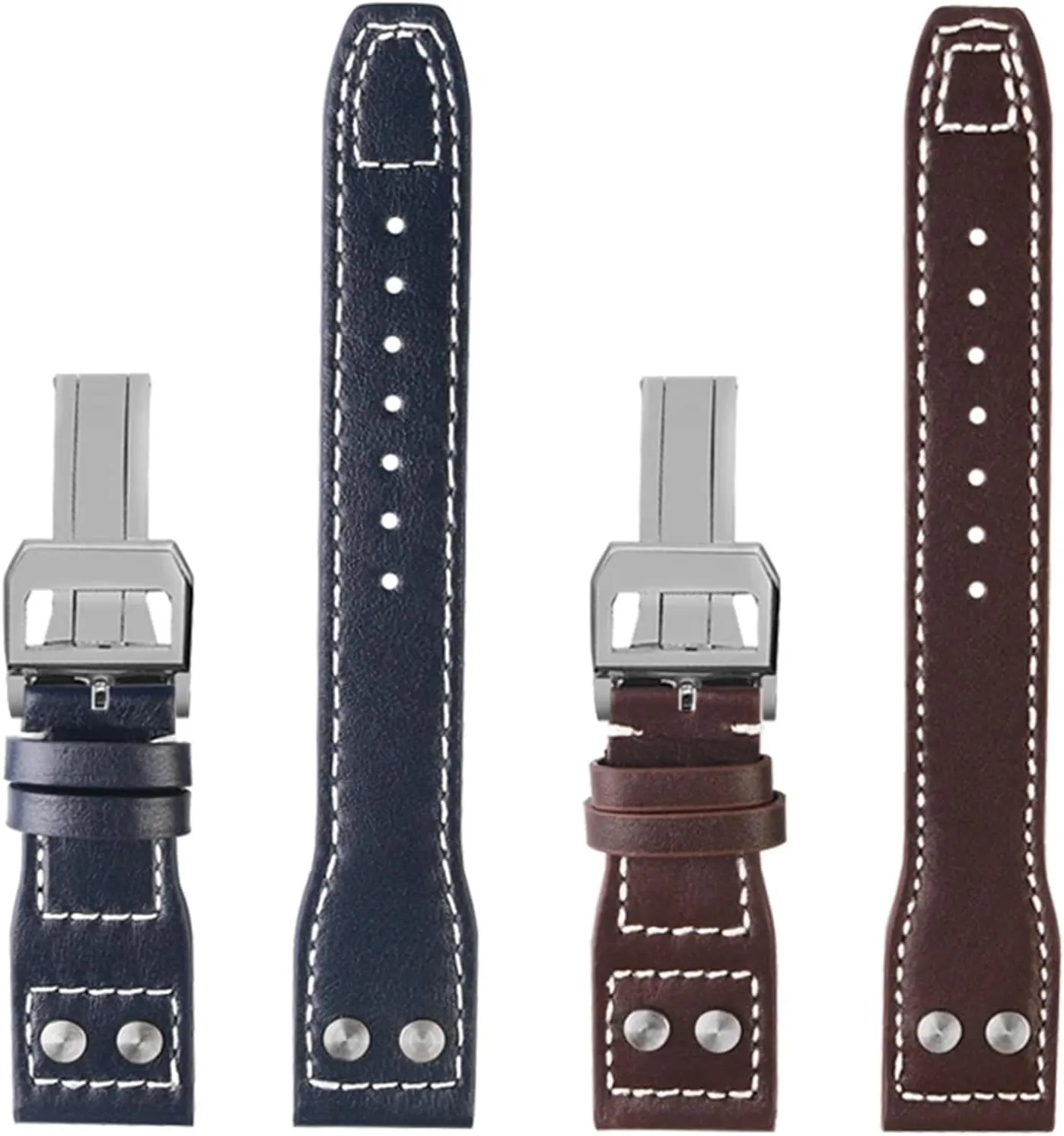 Leather Watch Band For IWC Big Pilot Flamethrower Little Prince boast Mark Strap Willow Nail Bracelet 20mm 21mm 22mm Genuine 
