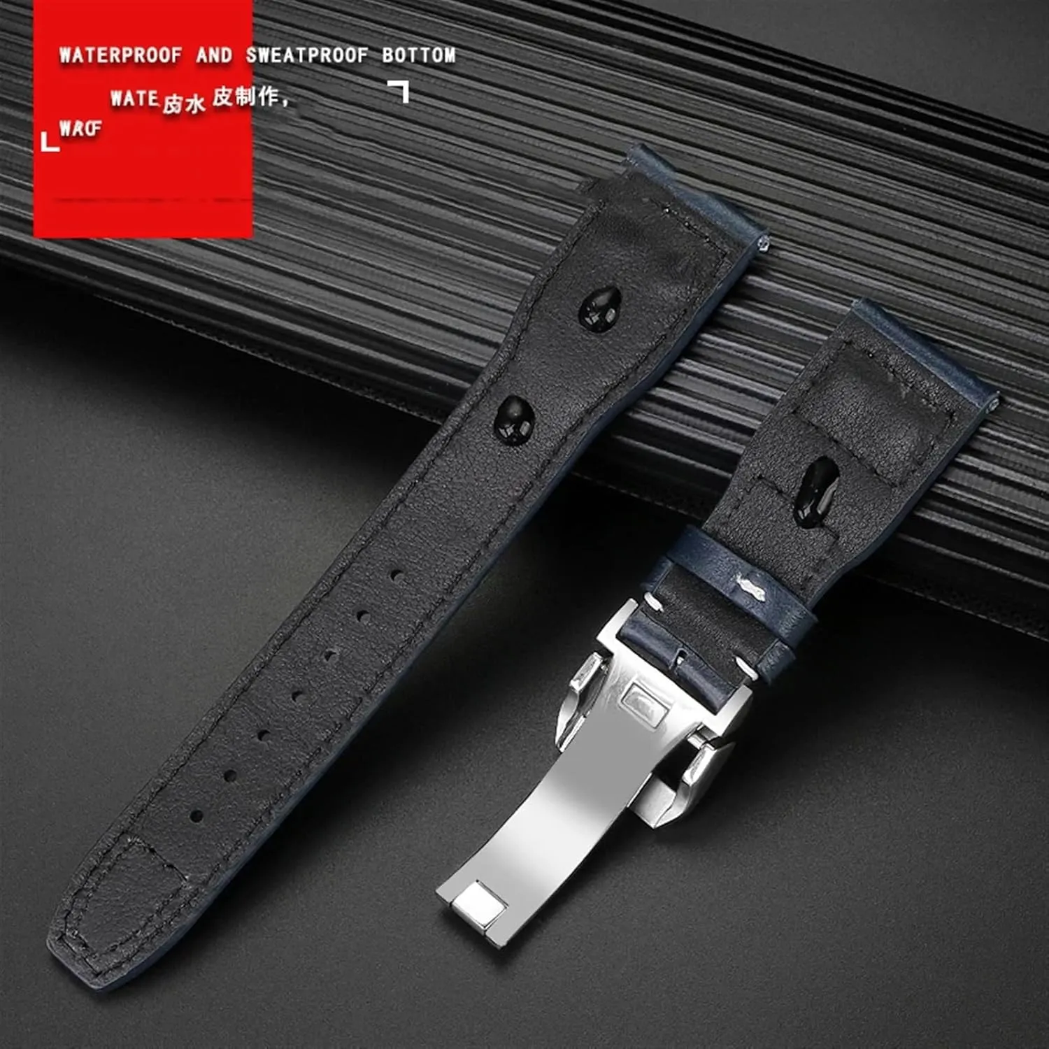 Leather Watch Band For IWC Big Pilot Flamethrower Little Prince boast Mark Strap Willow Nail Bracelet 20mm 21mm 22mm Genuine 