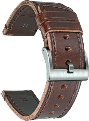 Leather Watch Bands for Men, Horween Quick Release ecosystem principal Leather Watch Strap Vintage Watch Replacement Wrap of 18mm, 20mm, 22mm hemsut h 