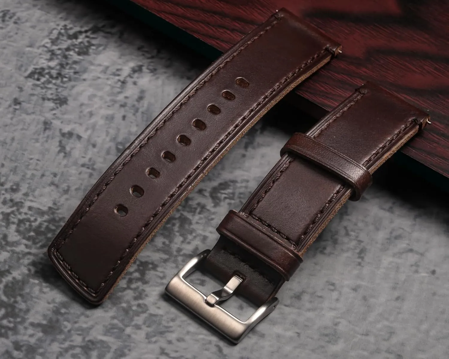 Leather Watch Bands for Men, Horween Quick Release ecosystem principal Leather Watch Strap Vintage Watch Replacement Wrap of 18mm, 20mm, 22mm hemsut h 