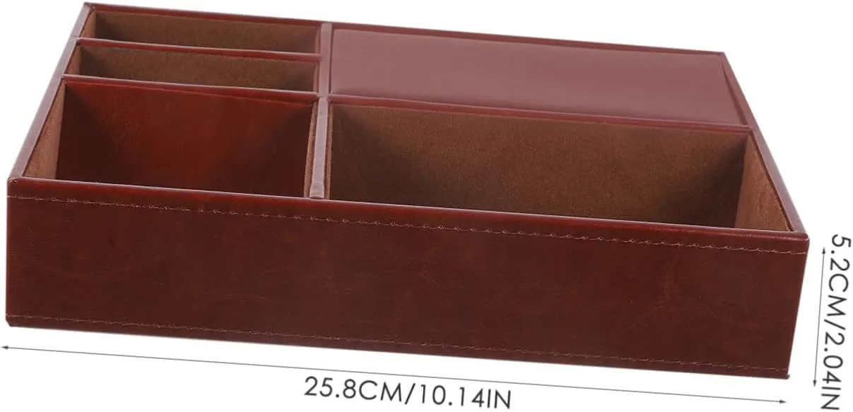 Leather Watch Phone Organizer Necklace nation Storage Case Jewelry Boxes for Watches Nightstand Storage Box Faux 