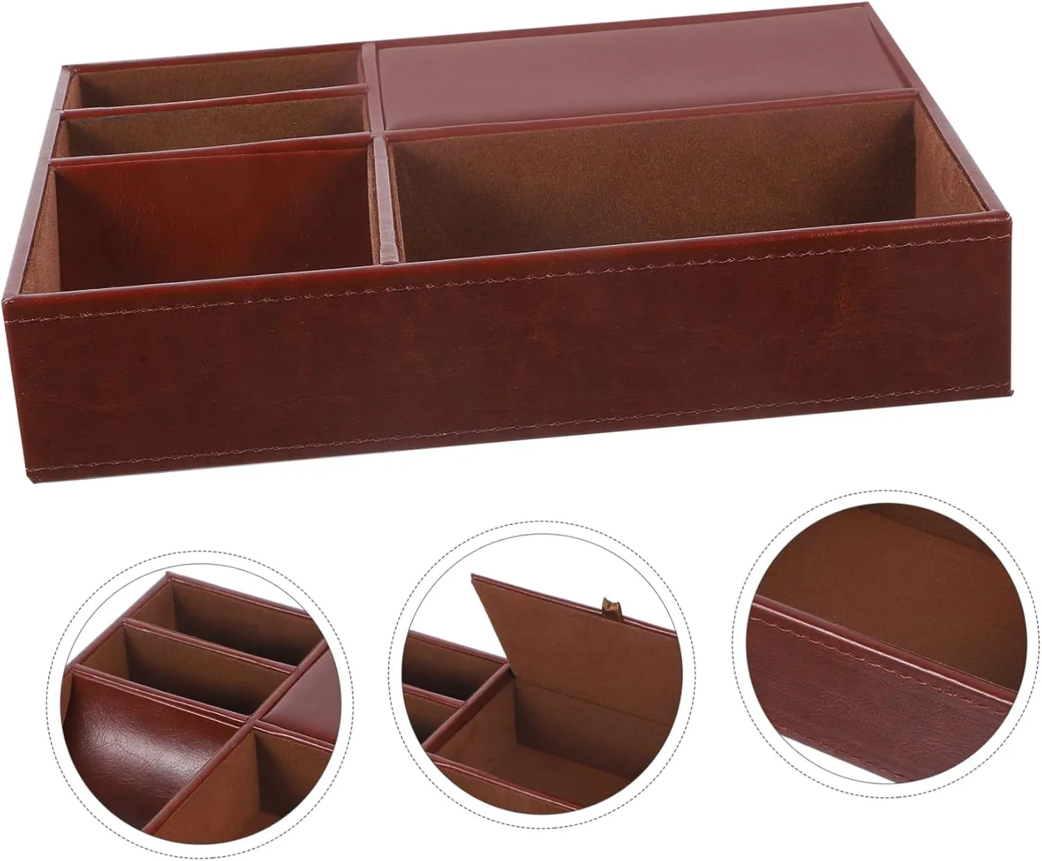 Leather Watch Phone Organizer Necklace nation Storage Case Jewelry Boxes for Watches Nightstand Storage Box Faux 