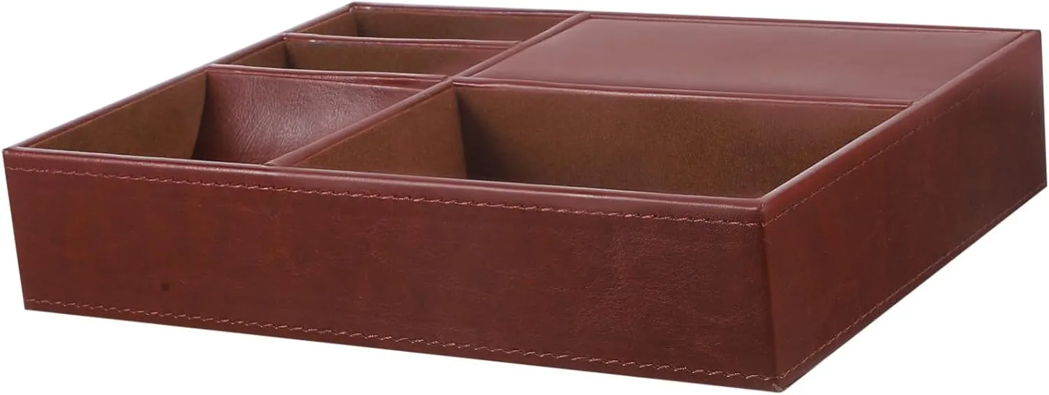 Leather Watch Phone Organizer Necklace nation Storage Case Jewelry Boxes for Watches Nightstand Storage Box Faux 