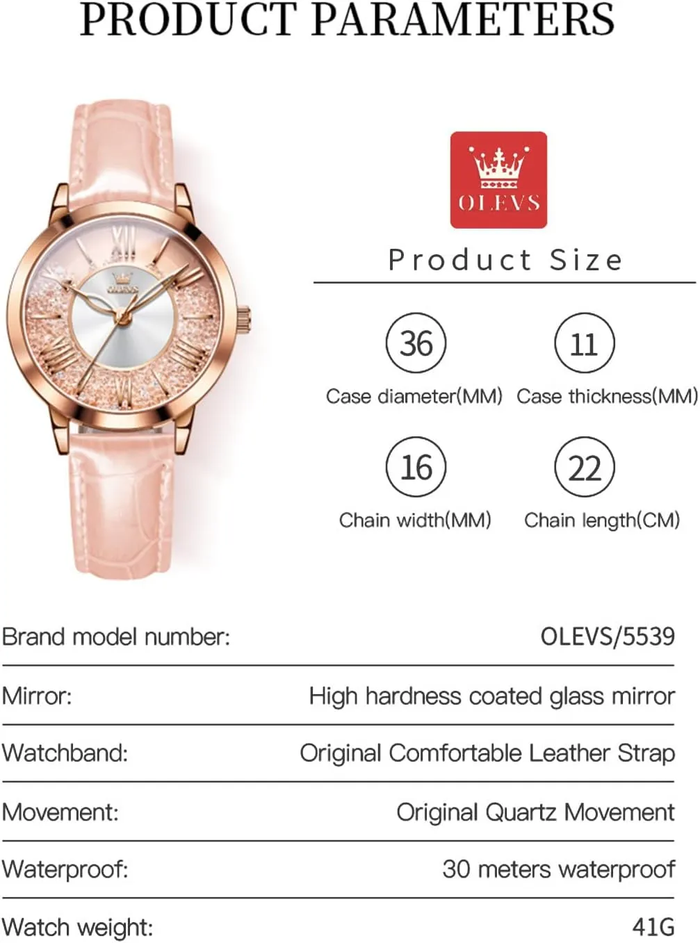 Leather Waterproof Quicksand Large Face Wristwatch OLEVS Womens Watch Elegant Dress Diamond congenital lomas Female Watches for Ladies Analog Quartz 