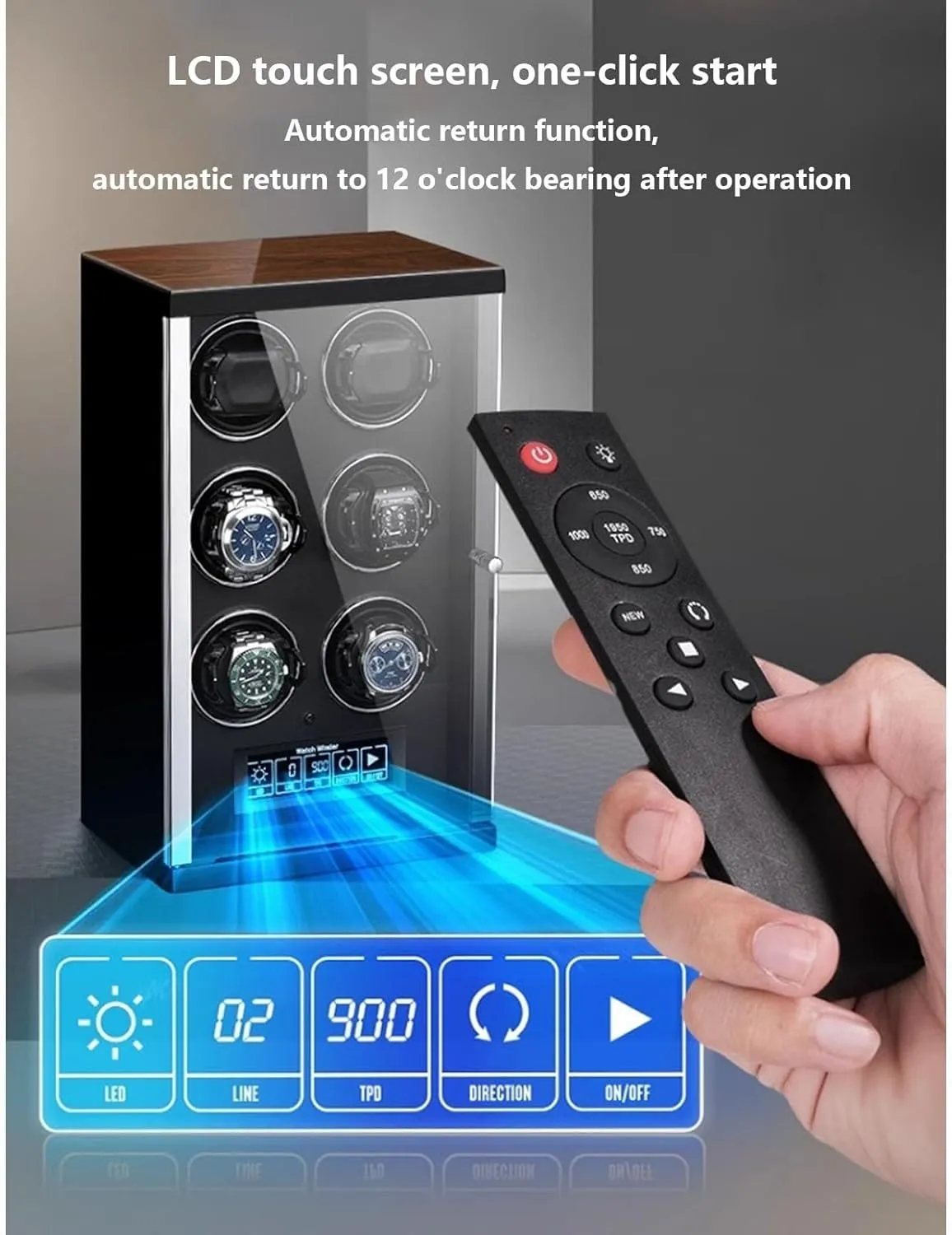 LED Illumination and LCD Touchscreen Control Adjustable Watch Pillows(2 0) PAHION Watch Winder 2/4/6/9 Winding Spaces Watch Winders for Automatic Watches audience bay Built-in 