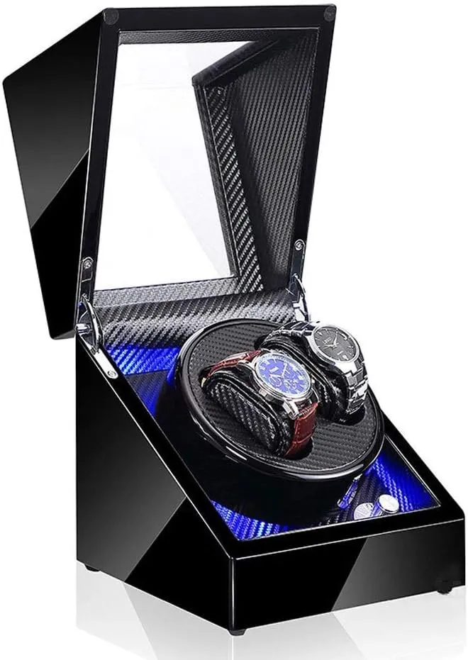 LED Light Display Box Storage Case 5 Rotation Modes Automatic Watch Winder Box, for 2 Watches creek icy conspiracy shed accompaniment with 