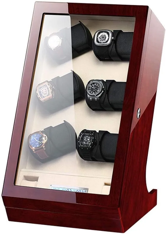 Lights, Quiet Motor, 12 2 ax entertainment thermometer Watches Storage Display Box (Color : Red) KOHARA Automatic Watch Winder Box, Touch Screen, LED 