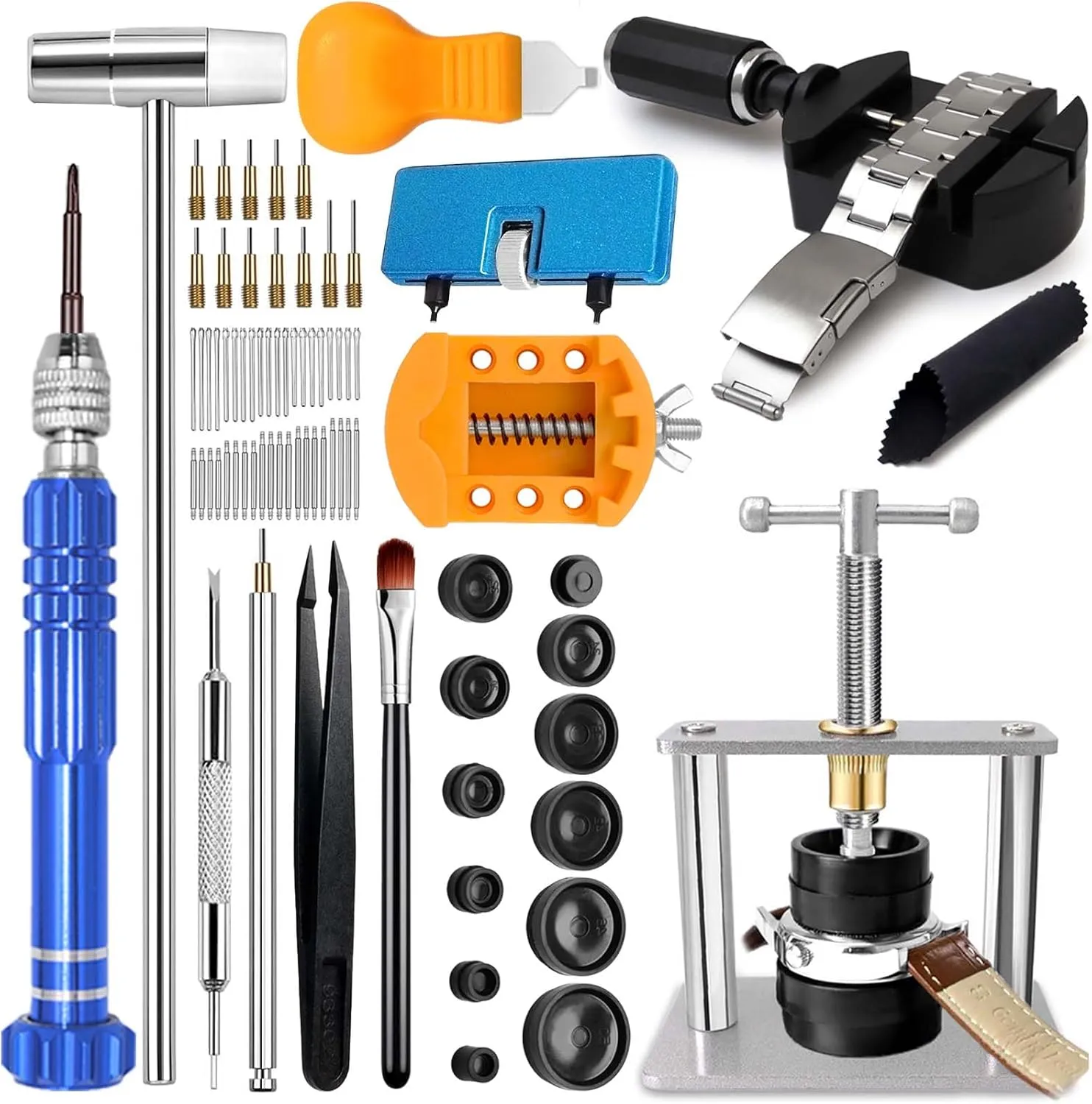 Link Removal Kit, Watch Case Opener, Watch Band Replacement Tool, Watch Repair Screwdriver, Tweezers Watch Repair Kit, GLDCAPA Watch Press Tool Set, Watch Battery Replacement Tool Kit, aviation glorify grid Watch 