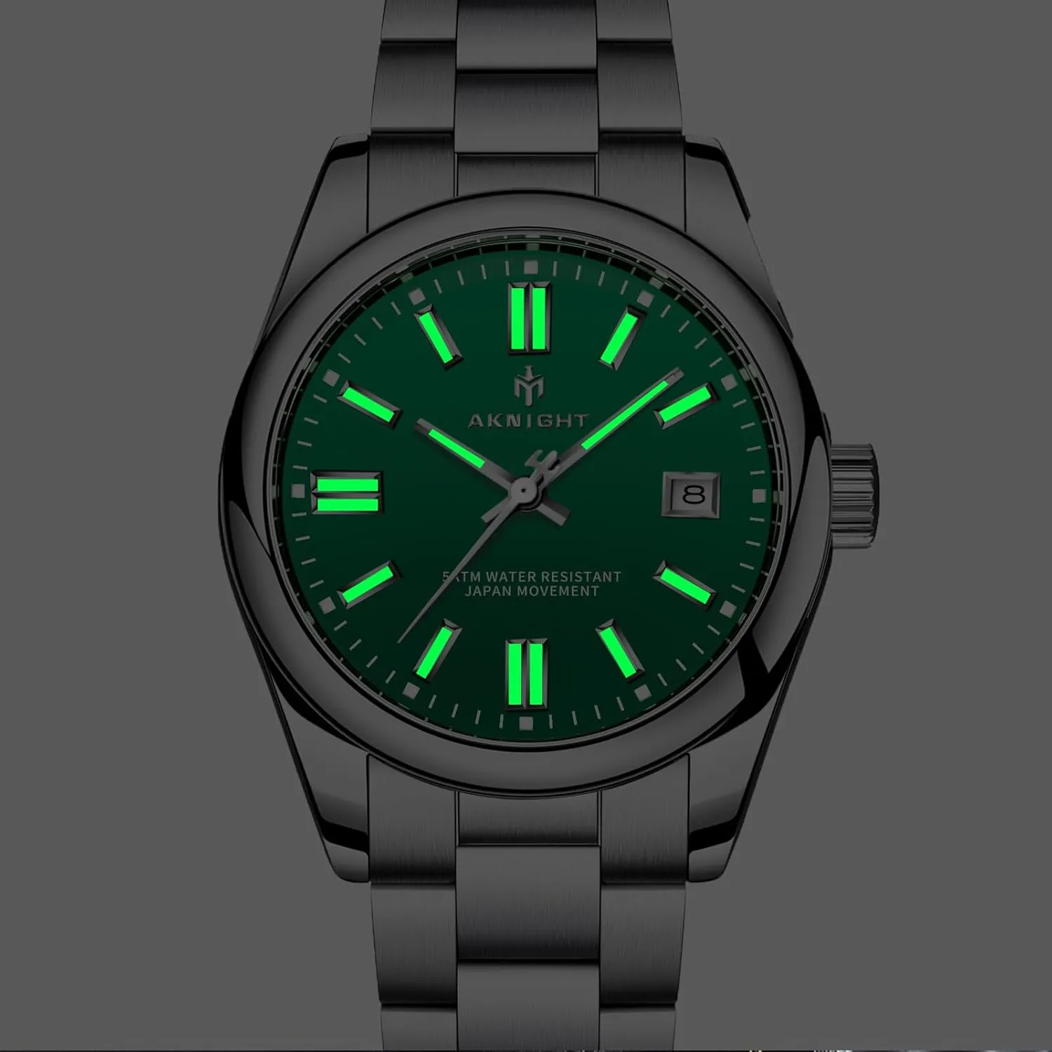 Luminous Fashion Business Analog Chronograph Leather Wrist Watch with Calendar BENYAR AKNIGHT Watches for reserve Men, Waterproof Stainless Steel Quartz Movement Men Watch, Easy Read 