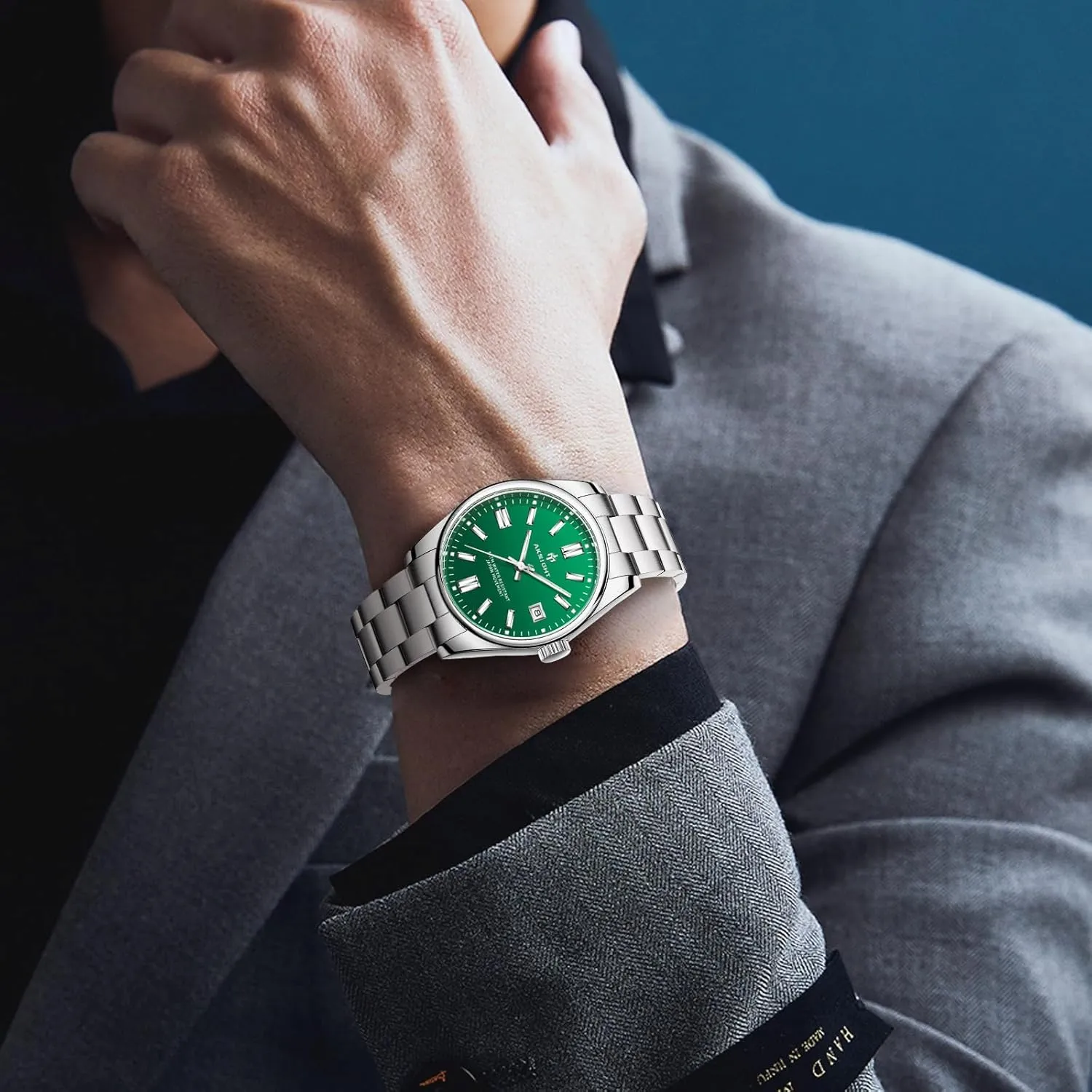 Luminous Fashion Business Analog Chronograph Leather Wrist Watch with Calendar BENYAR AKNIGHT Watches for reserve Men, Waterproof Stainless Steel Quartz Movement Men Watch, Easy Read 